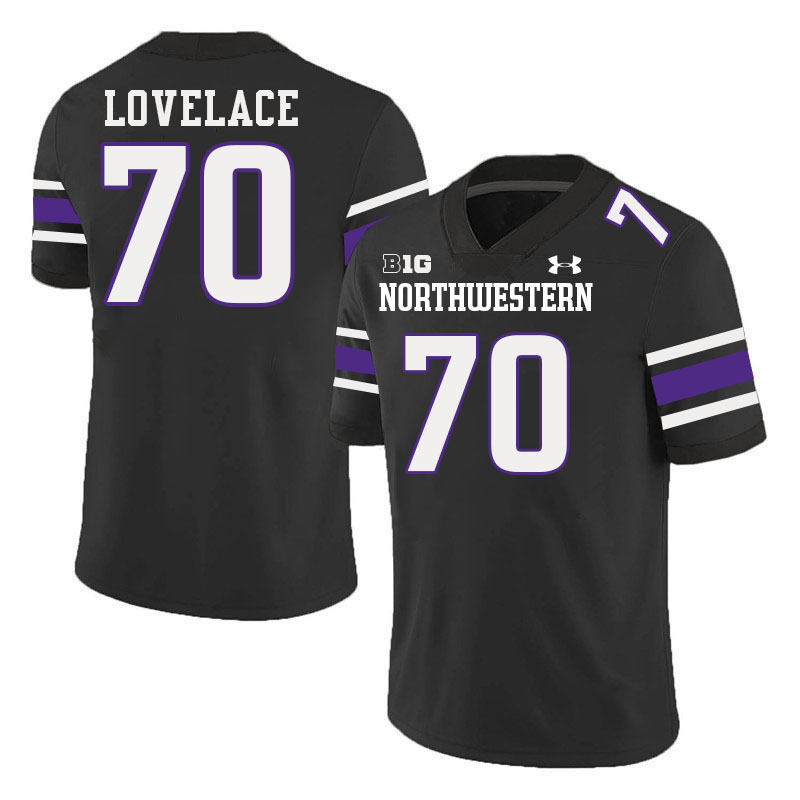 Northwestern Wildcats #70 Cooper Lovelace College Football Jerseys Stitched-Black